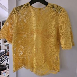 Mason by Michelle Mason Sheer Lace Tee, size 4, new, pristine